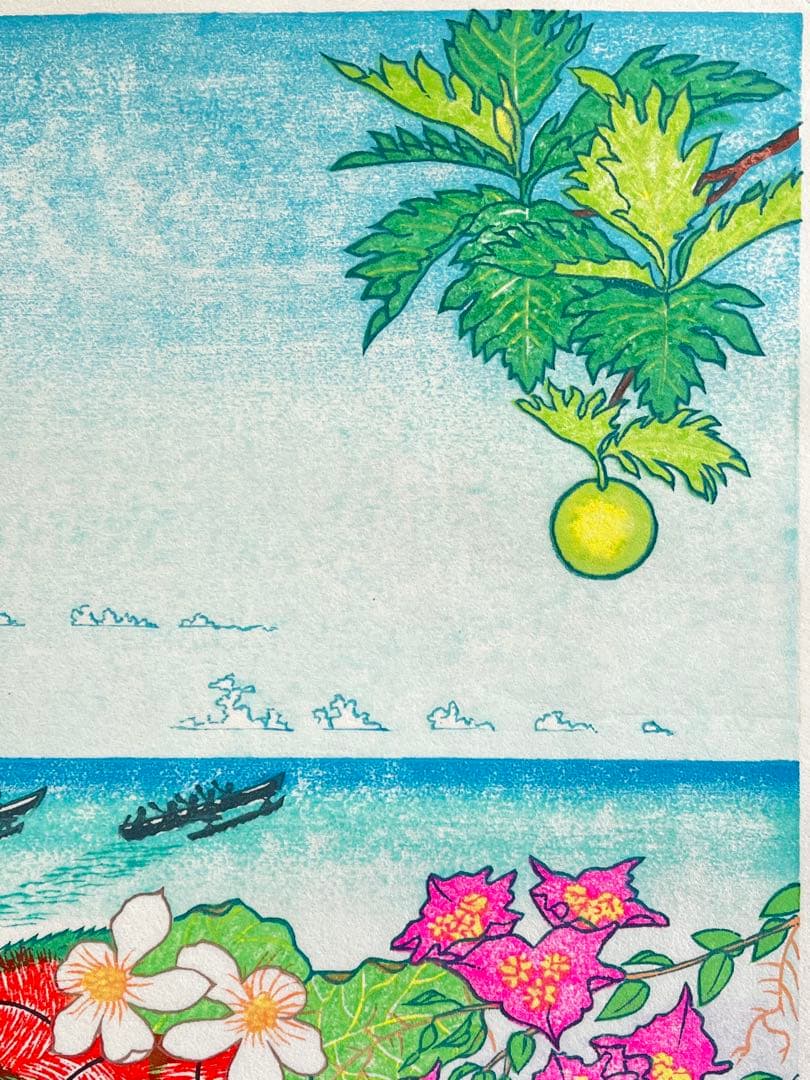 木版画『Tropical paradise 』