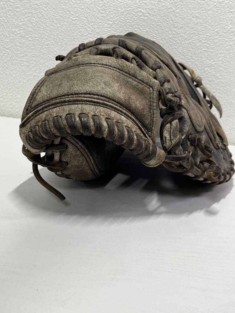 【廃盤】ミズノ ビューリーグ 軟式 キャッチャーミット Mロゴ 青エッジ　少年用