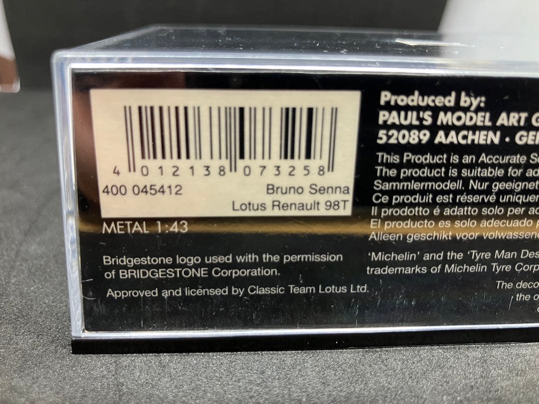 m*u様 （カスタム品）1/43 PMA ロータス・ルノー98T アイルトン・セ