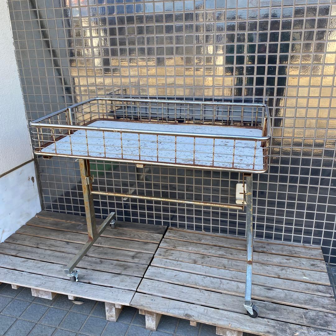 昭和レトロ 業務用折りたたみワゴン 店舗什器 インダストリアル