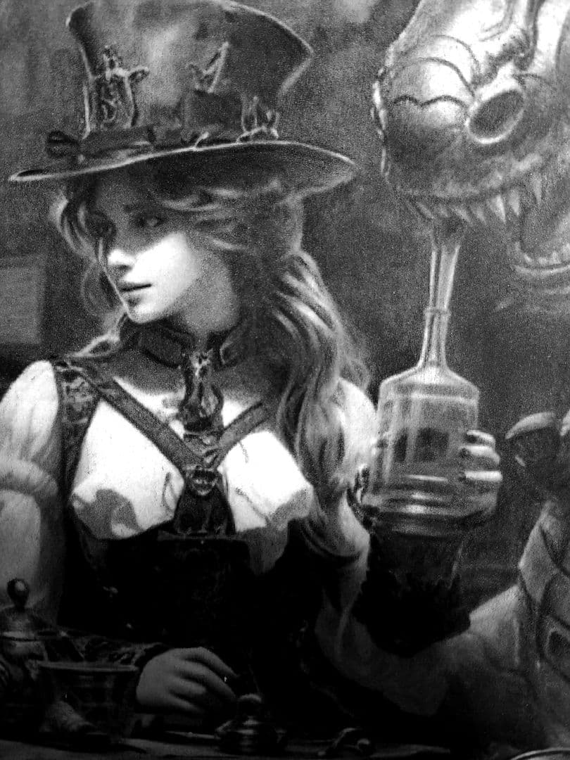 【※原画】手描きイラスト 色鉛筆画 アクリル画 絵画 SF