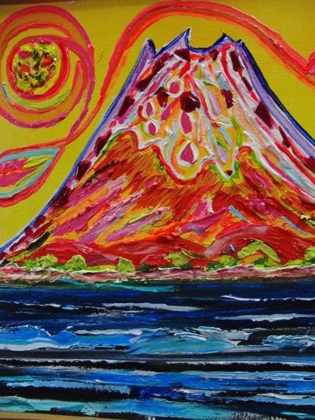TOMOYUKI・友之、「彩の富士」、証明書付、額付、絵画 油絵 油彩画