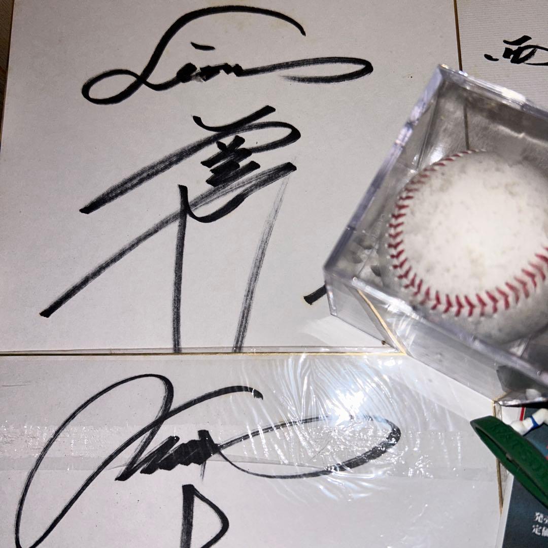 松井稼頭央直筆サインボール、色紙、フィギュアセット【お値打ち出品】