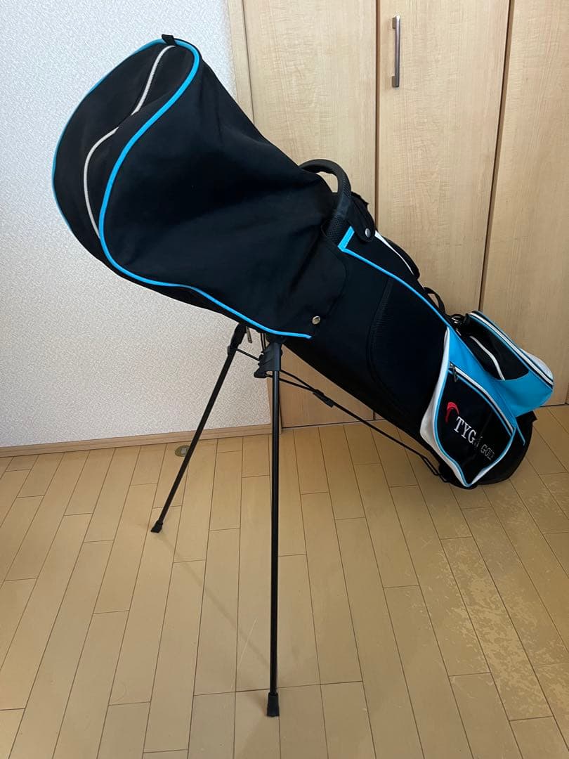 【ほぼ未使用】TYGJ golf キャディバッグ スタンド型 ブラック/ブルー