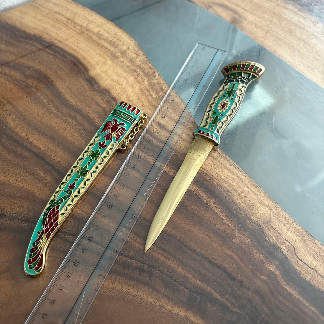 アンティーク雑貨エナメル装飾の短刀 約27センチ