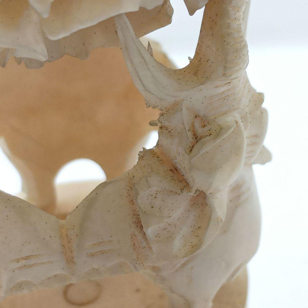 Y2293-3 極上 透かし細工 龍天球置物 総重量139.2gげ