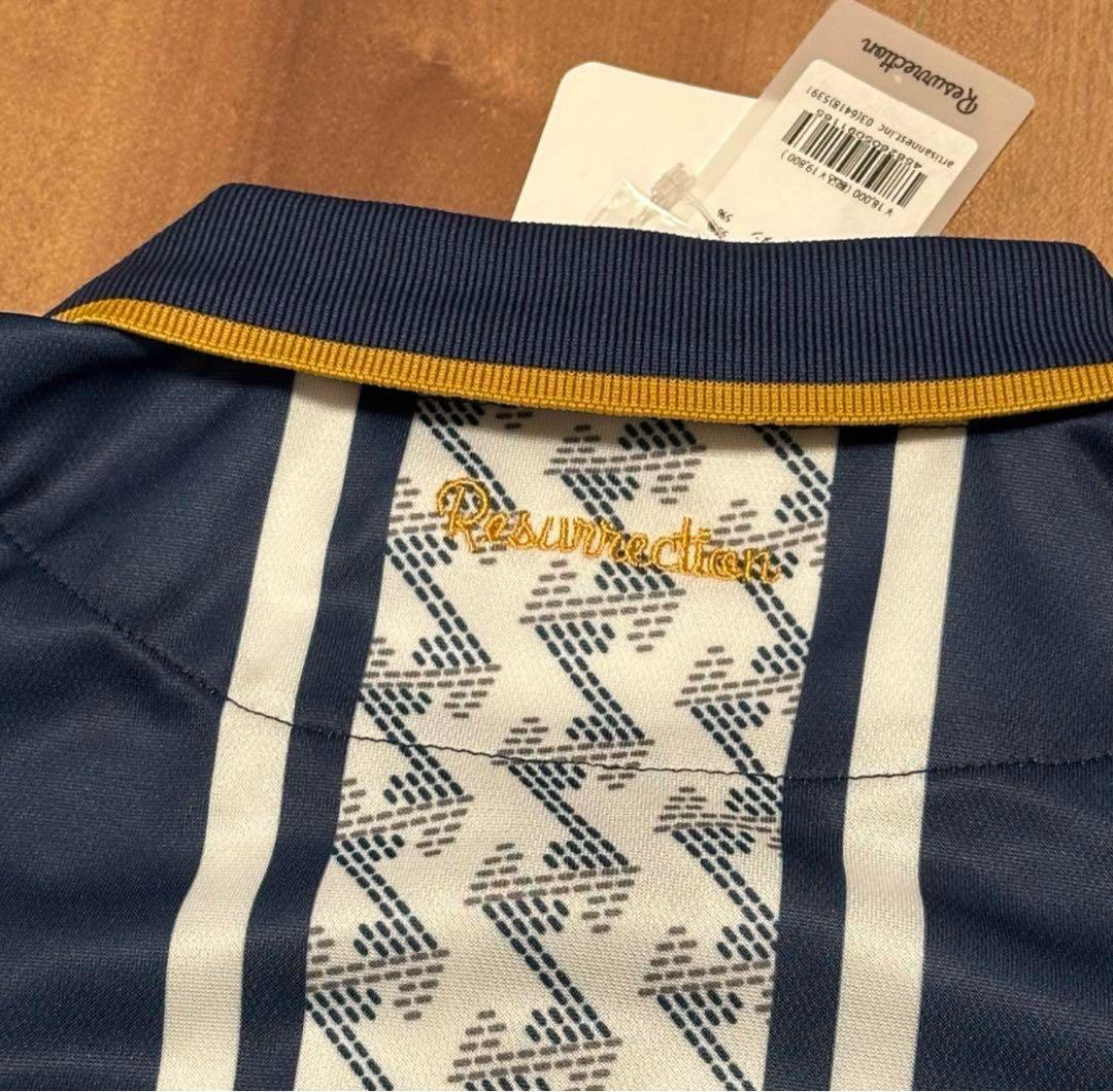 レザレクション　バックライン　ポロシャツ　半袖　ネイビー　新品タグ付き