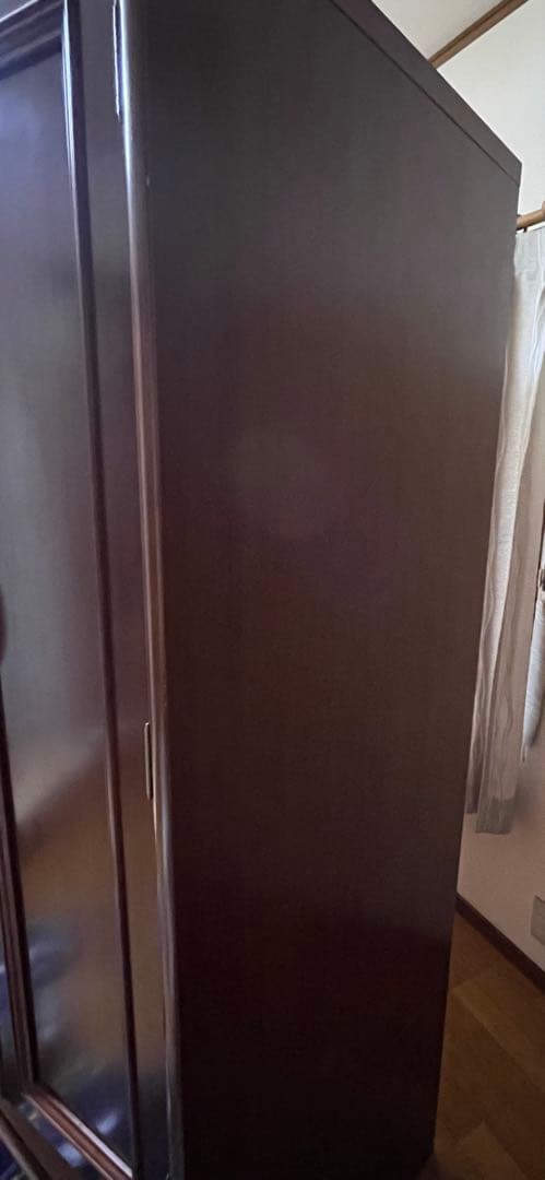 木製 3ドア アンティーク 洋服タンス 収納 ブラウン 3扉 引き出しミラー付