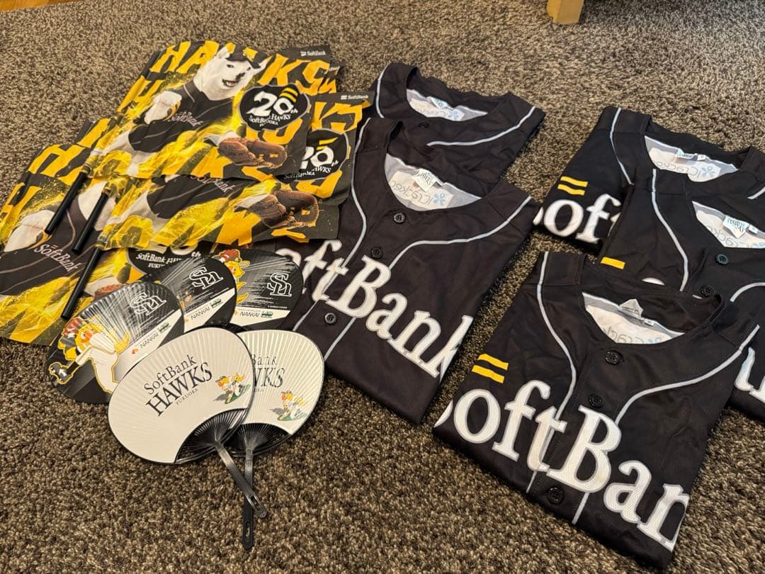 5枚セット SoftBank Hawks ユニフォーム S&Lサイズ