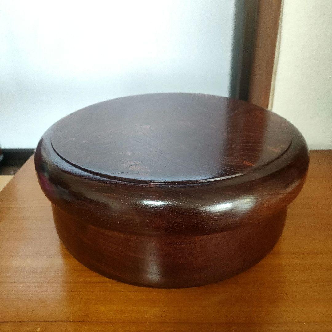 〈未使用〉木製　御茶櫃　ちゃびつ　くり抜き　茶道具　直径33cm　【T-10】