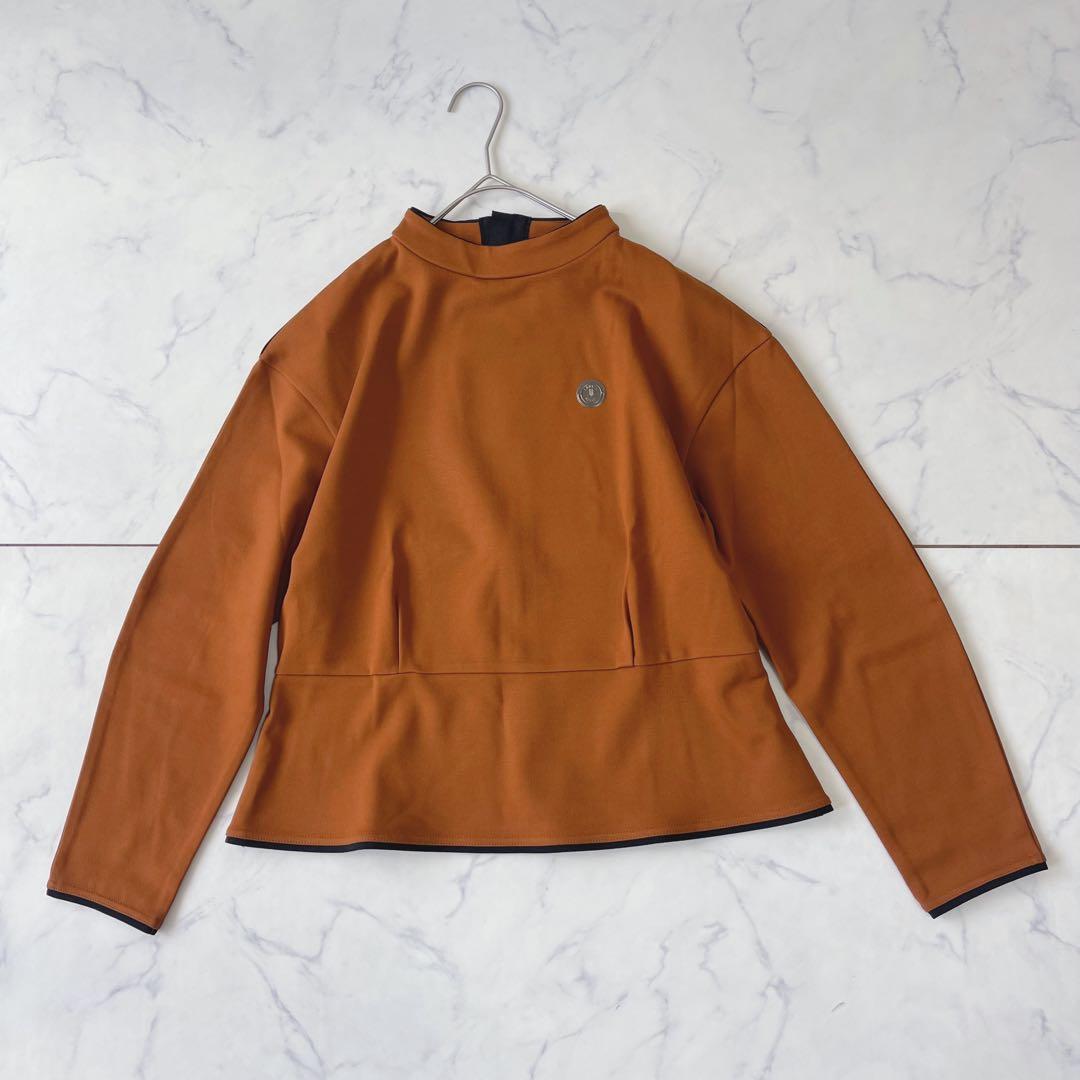 【未使用級】ランバンスポール ペプラム パイピング 長袖シャツ バックジップ38