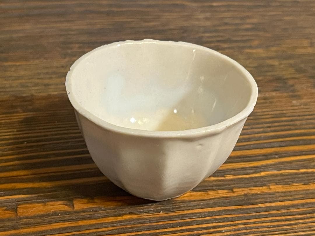 白磁　面取　猪口　時代物　李朝　骨董　酒器
