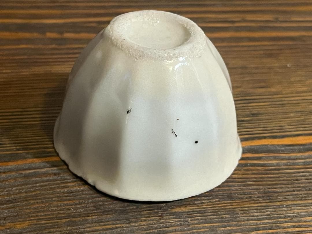 白磁　面取　猪口　時代物　李朝　骨董　酒器