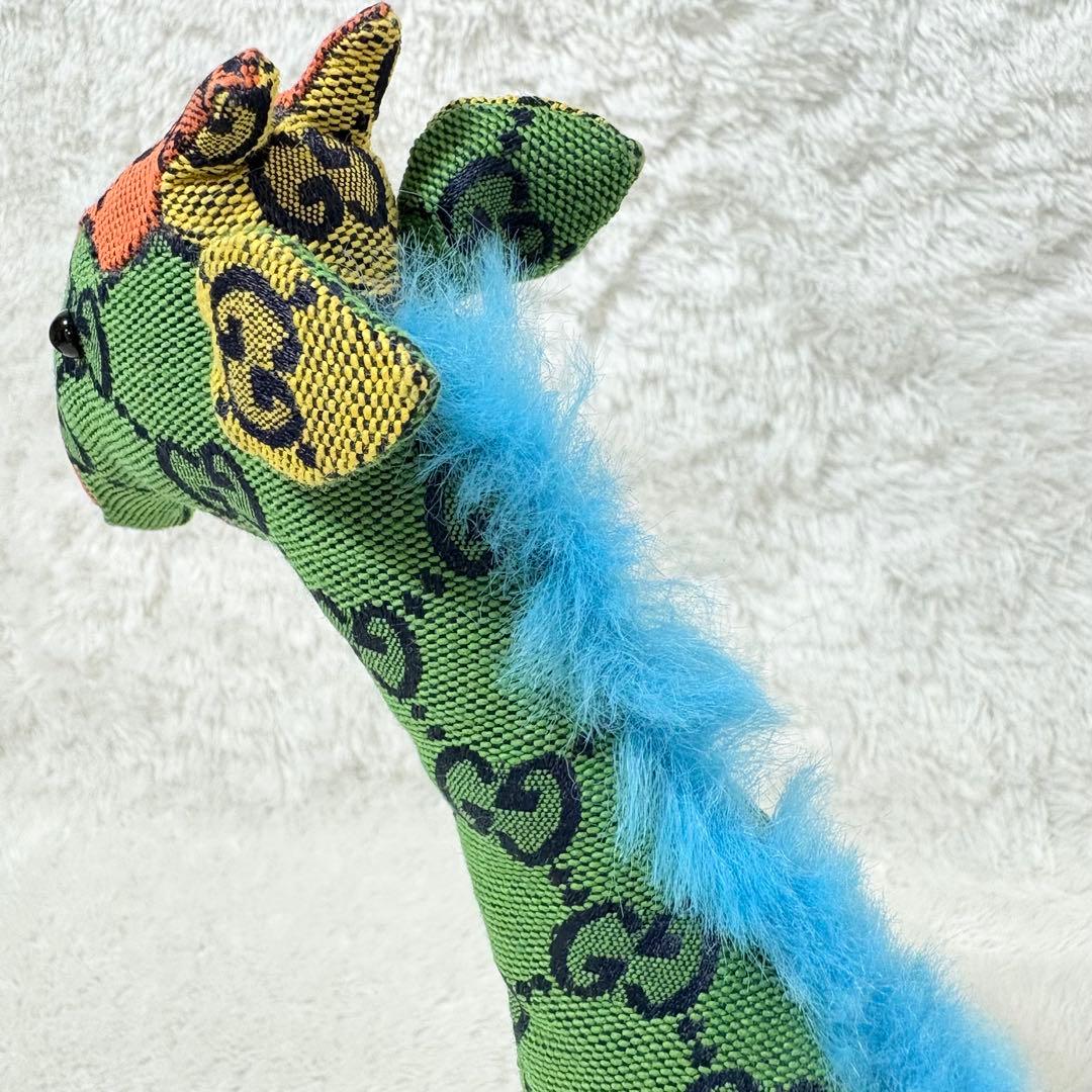GUCCI グッチ デコラティブ キリン GG柄 ぬいぐるみ グリーン