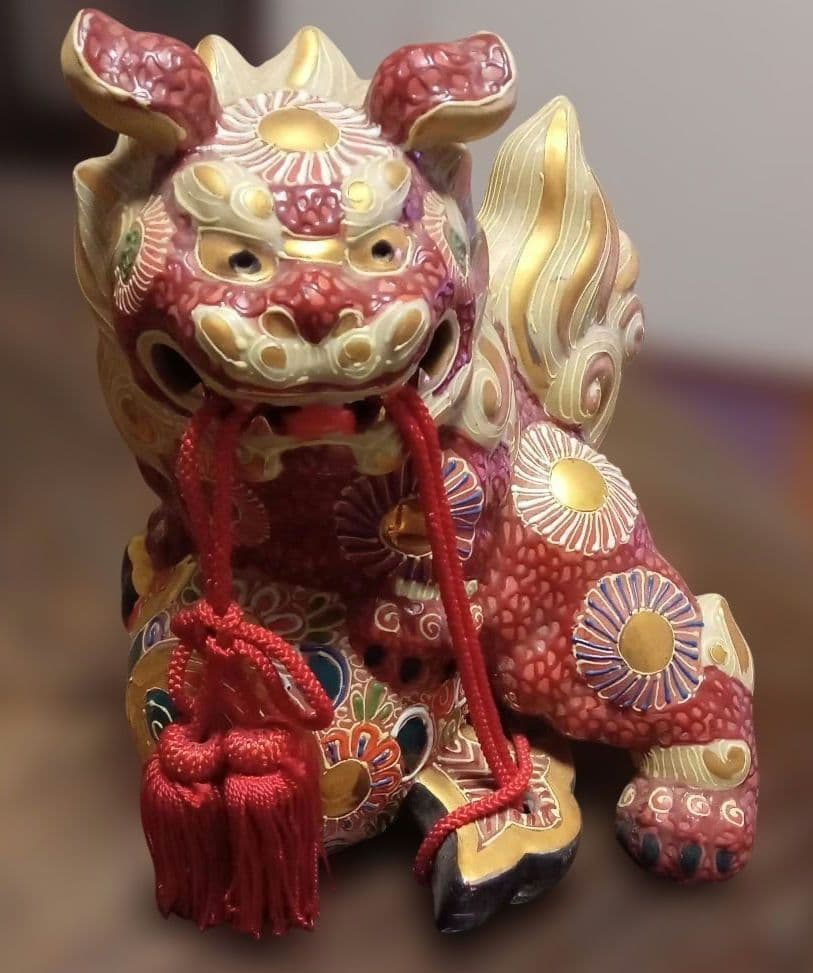 九谷焼　打出の小槌のり獅子