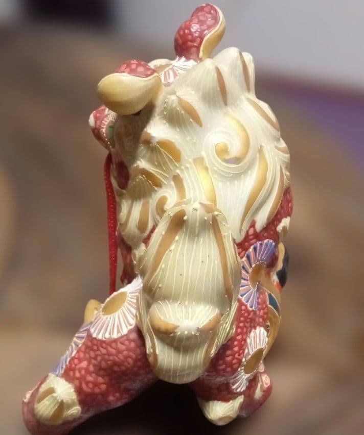 九谷焼　打出の小槌のり獅子