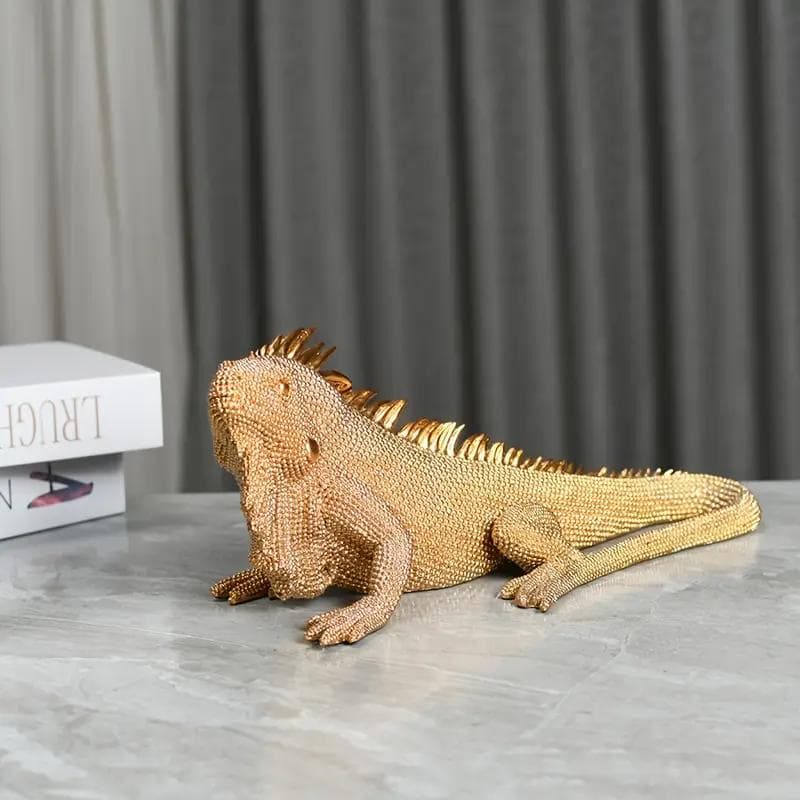 ゴールドイグアナ装飾品 約30cm