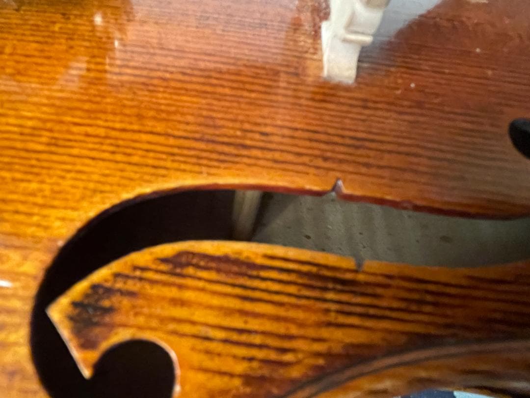 ドイツ製 バイオリン 美しいワンピースバック ４／４サイズ 駒調整済み