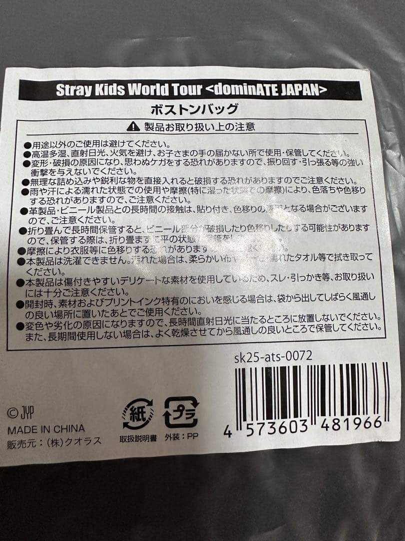 【新品未開封】Stray Kids ボストンバッグ エコパ