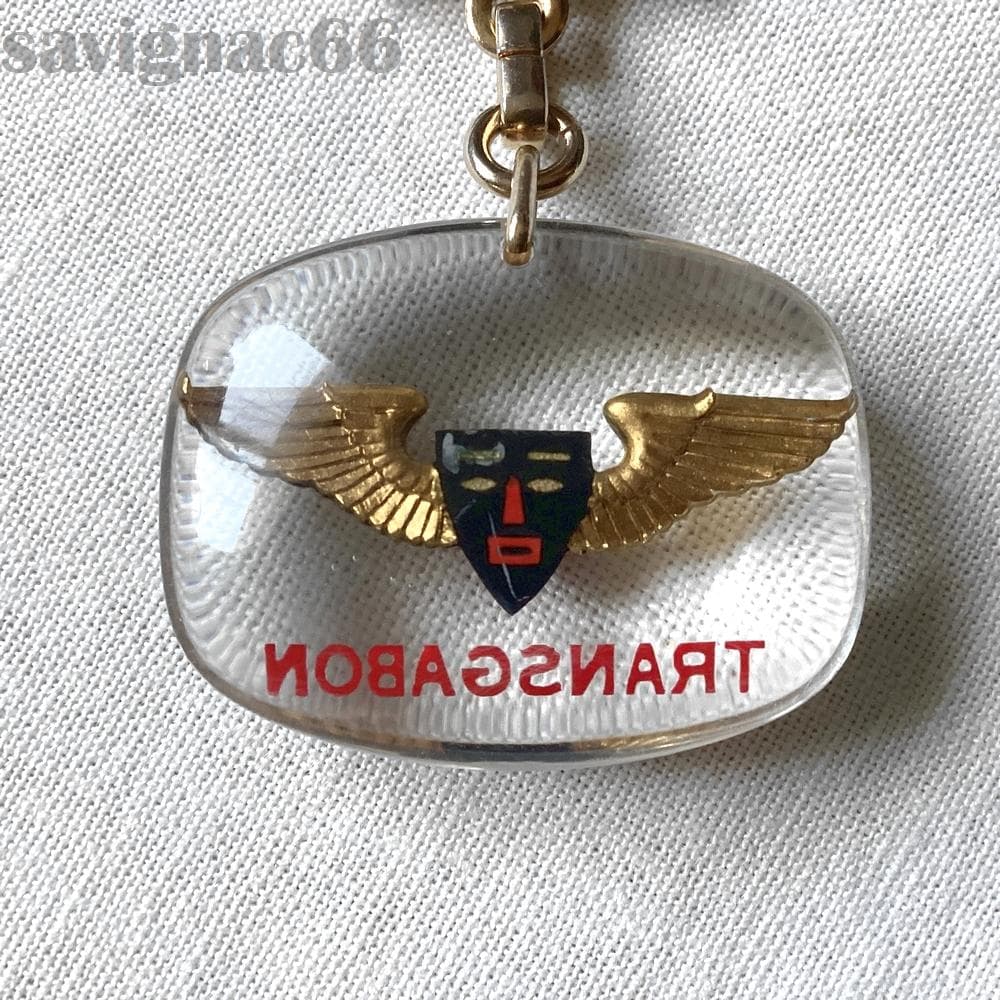 60s フレンチキーホルダー ブルボン TRANSGABON 航空 ガボン共和国