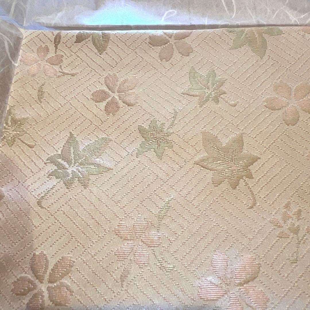 土田友湖　桜楓緞子　古帛紗　新品