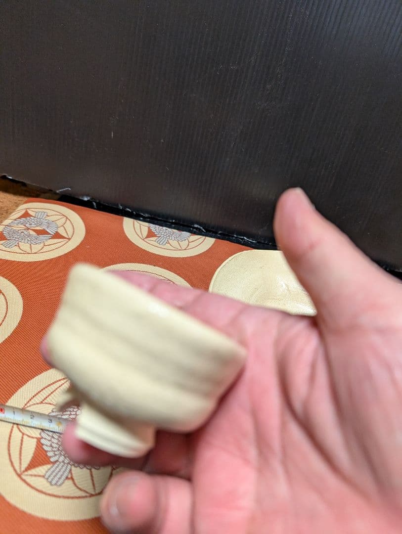 備前焼陶器製茶碗と皿セット印あり、時代物