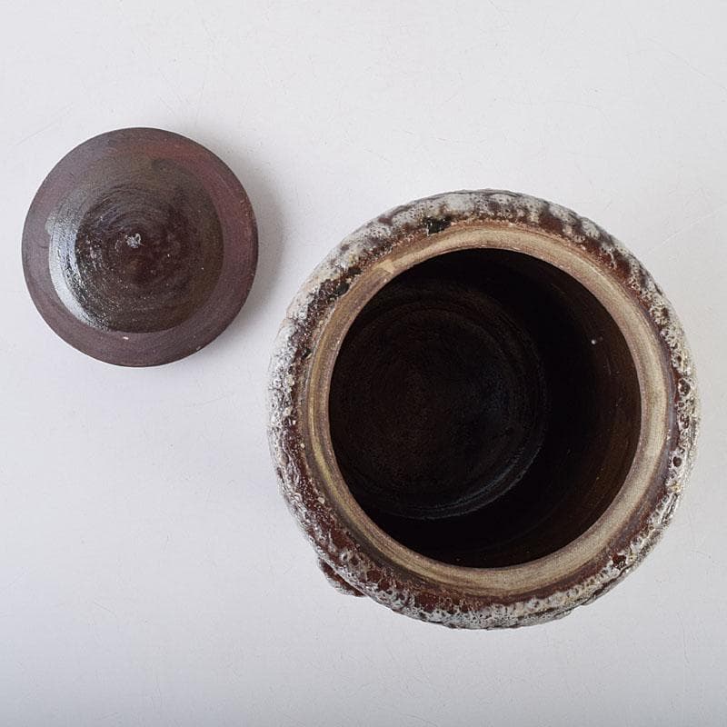 北大路魯山人作　鼠志野　花文　水指　銘寶舟　共布　清水公照極め箱　MR9510H