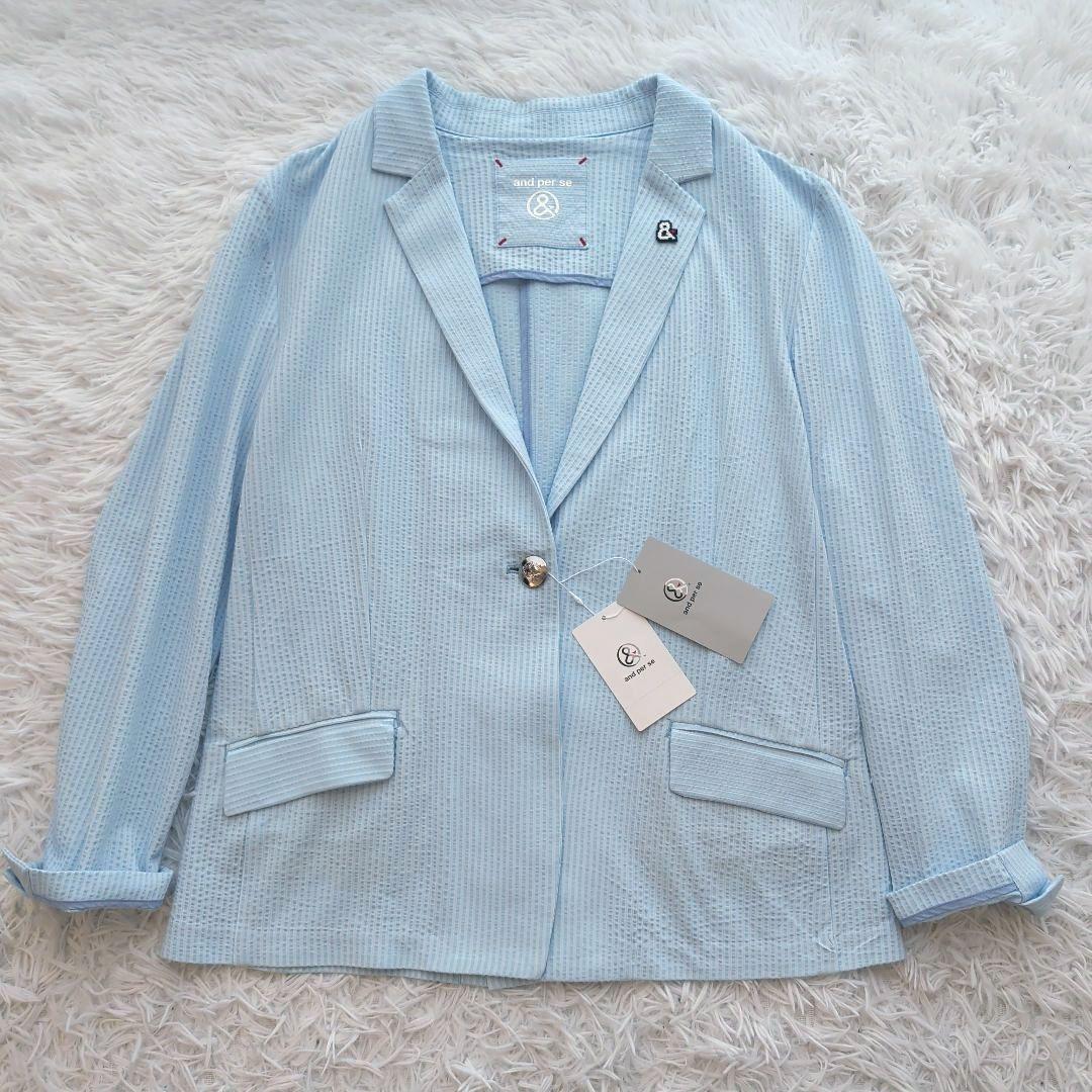 新品タグ付 現行 and per se テーラードジャケット ゴルフ L
