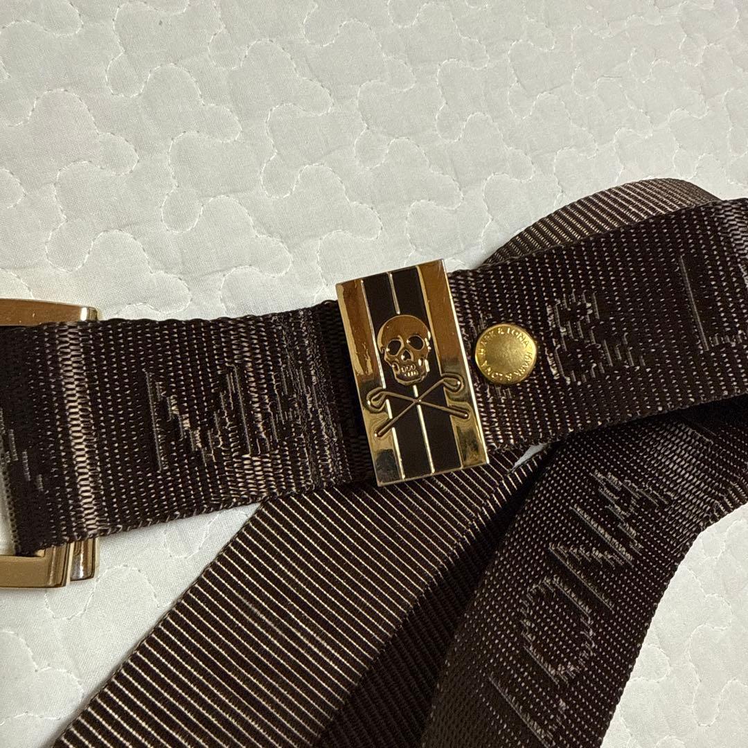 MARK&LONA ベルト　ゴールド　茶