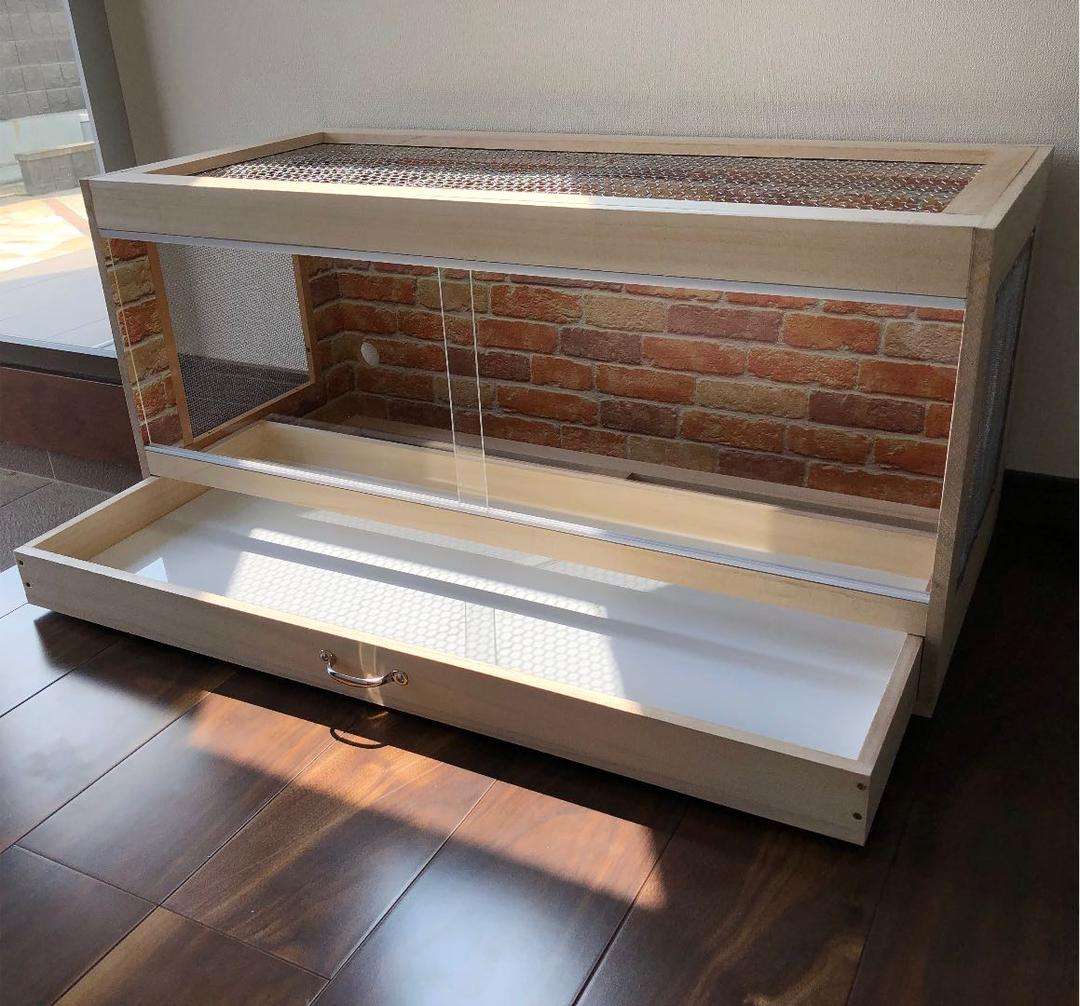 新品　木製ケージ　ハリネズミ　ハムスター　引出しタイプ　小動物　爬虫類　両生類