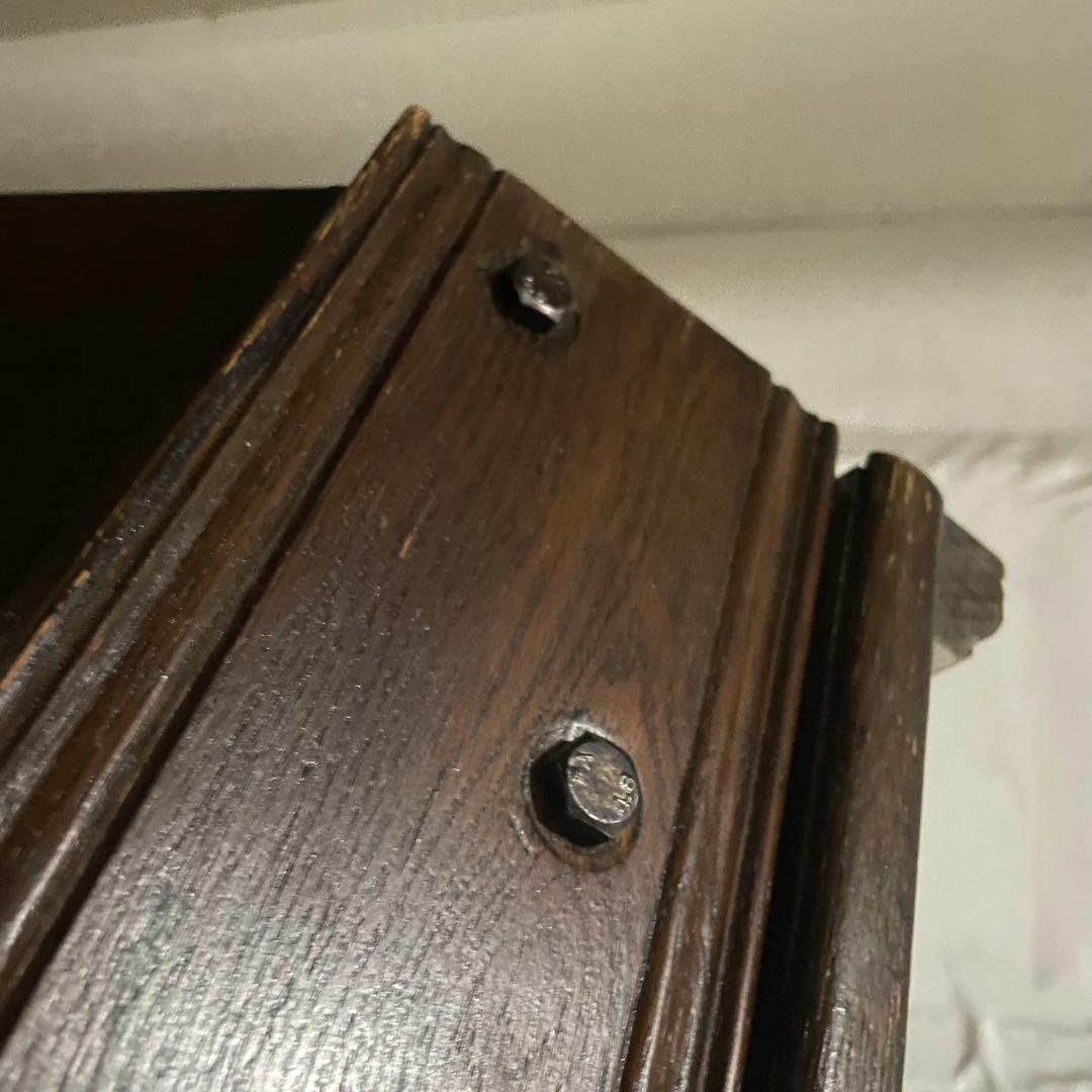 大塚家具 一点物 木製バーカウンター 彫刻入り ダークブラウン