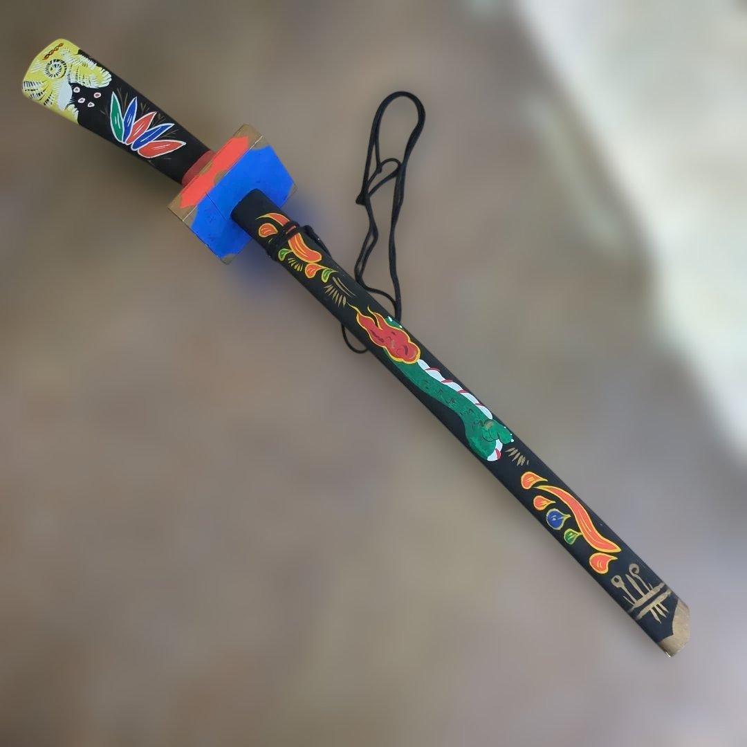 レトロ　民芸　菖蒲太刀　飾り木製　端午の節句　縁起物　刀　太刀