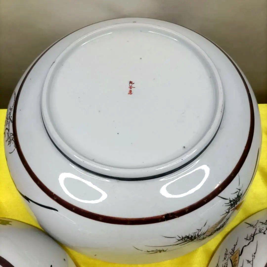 九谷焼　古九谷　金彩　色絵　三ツ鉢　小鉢　中鉢　大鉢　8寸9寸1尺鉢　3客セット