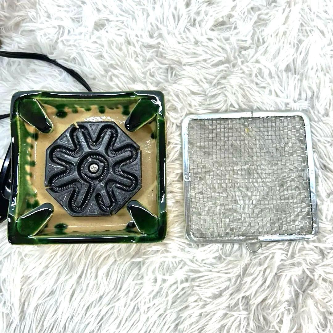 【未使用極美品】創巧 野々田 江戸火鉢 織部 卓上品 火鉢