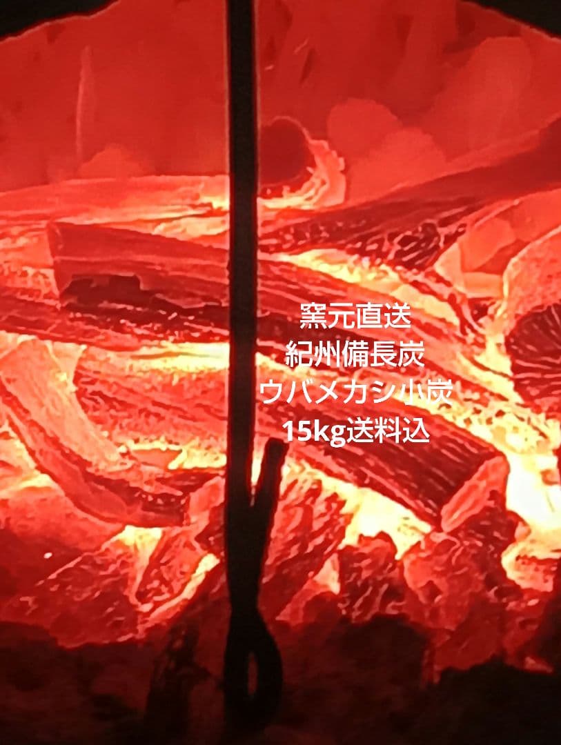 残り一箱　窯元直送紀州備長炭ウバメカシ小炭15kg送料込