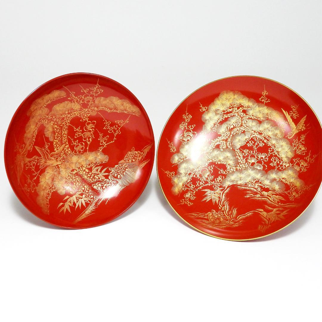 輪島塗 沈金 松竹梅 五段盃 杯台 酒器 天然木 漆塗り 漆芸 共箱