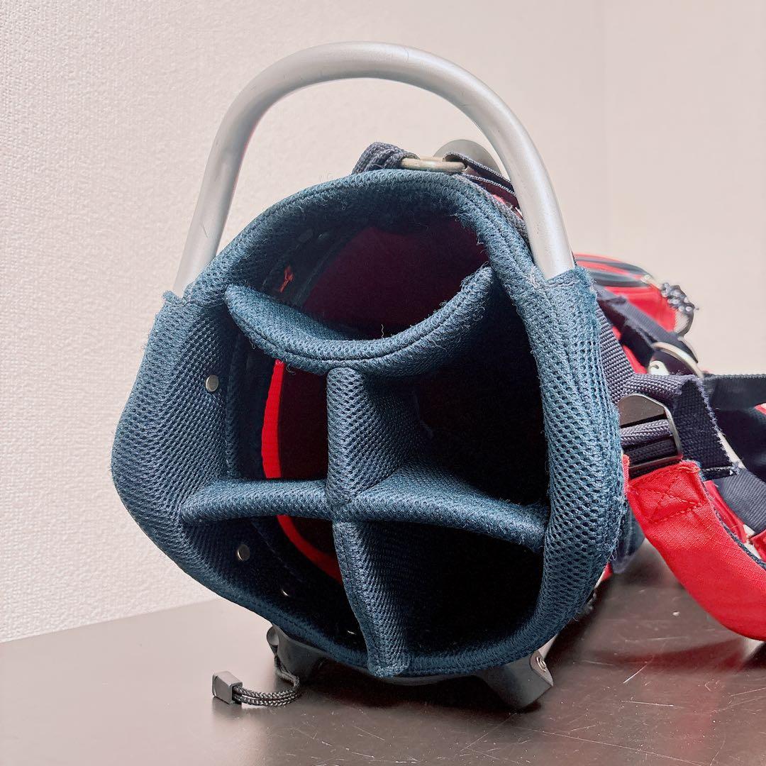 ジャックバニー スタンド式 キャディバッグ 5分割 9型 フードカバー付 レッド