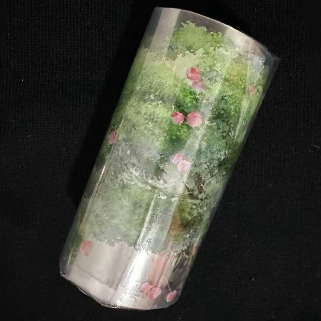 【9040】海外　マステ　5m巻　PETマスキングテープ もも　果実木　装飾系