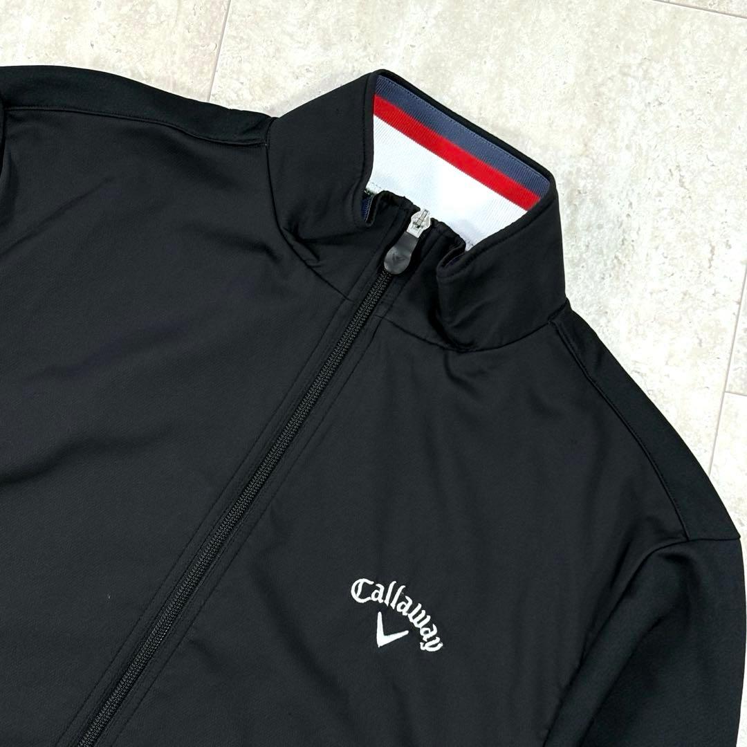 【キャロウェイ】トラックジャケット　LLサイズ　ブラック　ロゴ刺繍　ダブルジップ