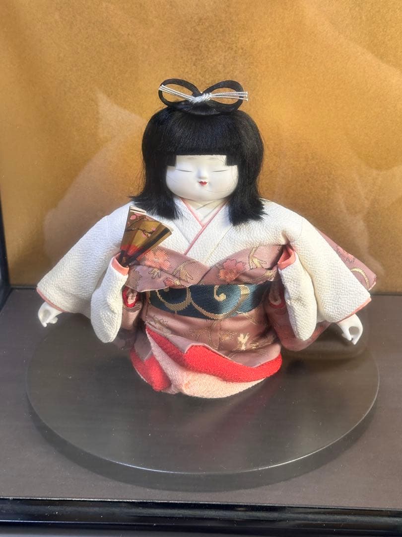 日本人形 市松人形 御所 雅 幸一光作 ガラスケース入り 美品☆