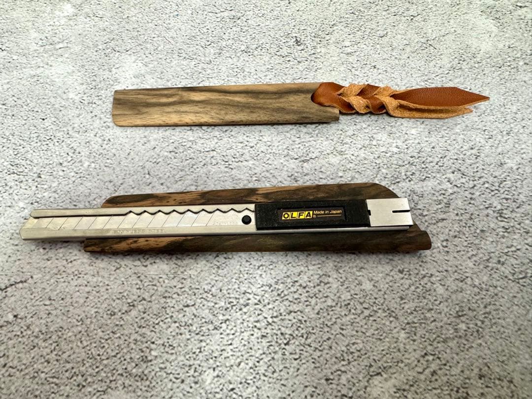 工房楔 黒柿孔雀杢 OLFA カッターナイフ とオープナー 新品