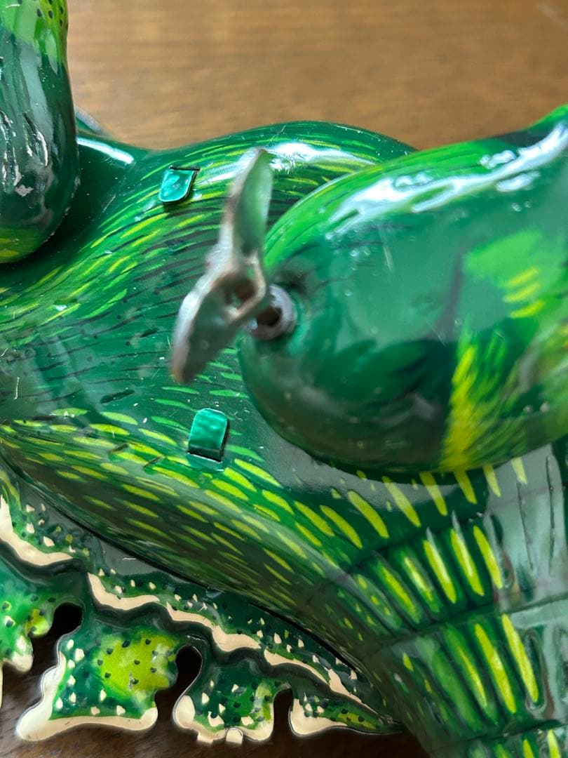 【新品】ビリケン商会 ゼンマイ歩行ブリキ ゴジラ グリーン