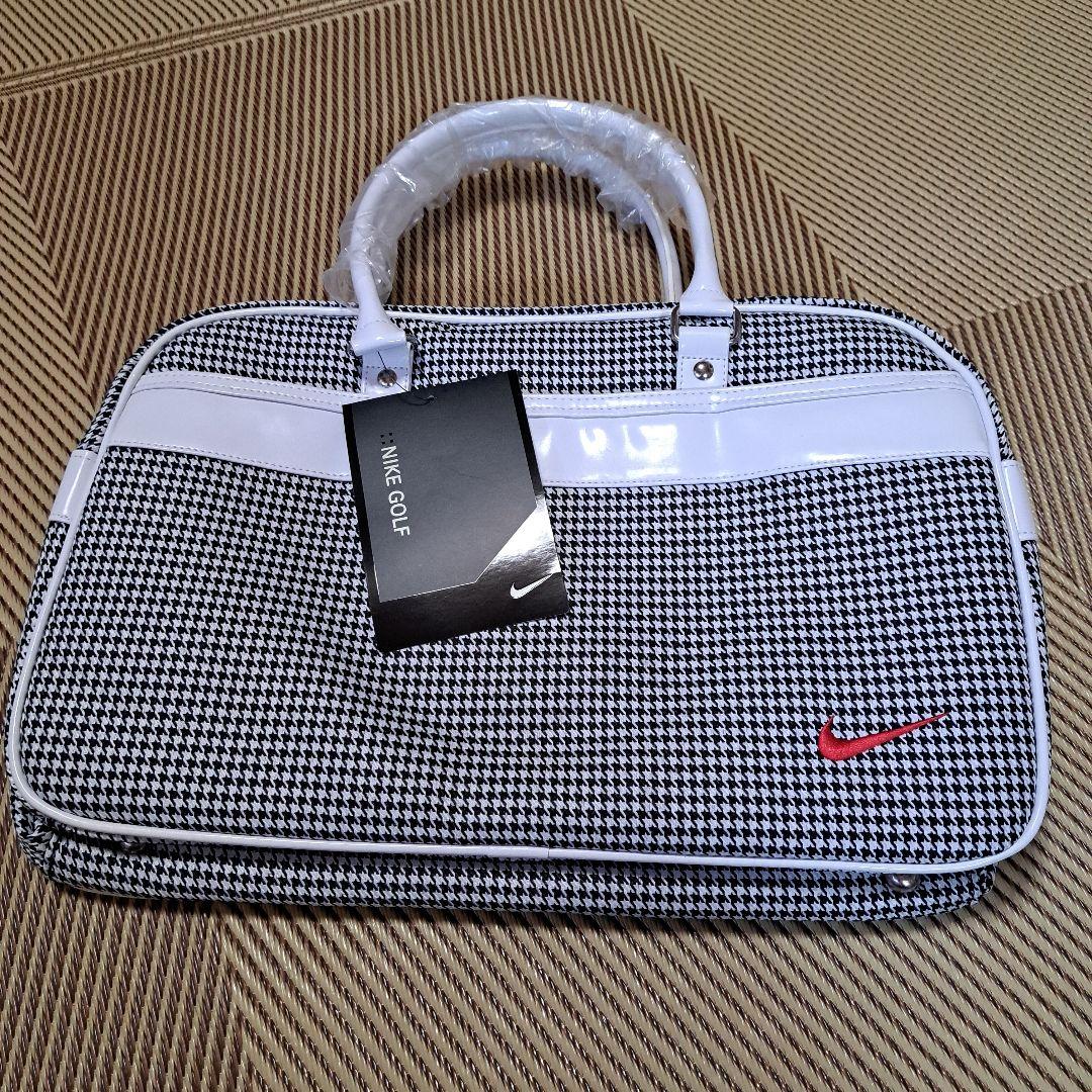 【新品未使用品希少】ナイキゴルフ ボストンバッグ　千鳥格子柄　レディース