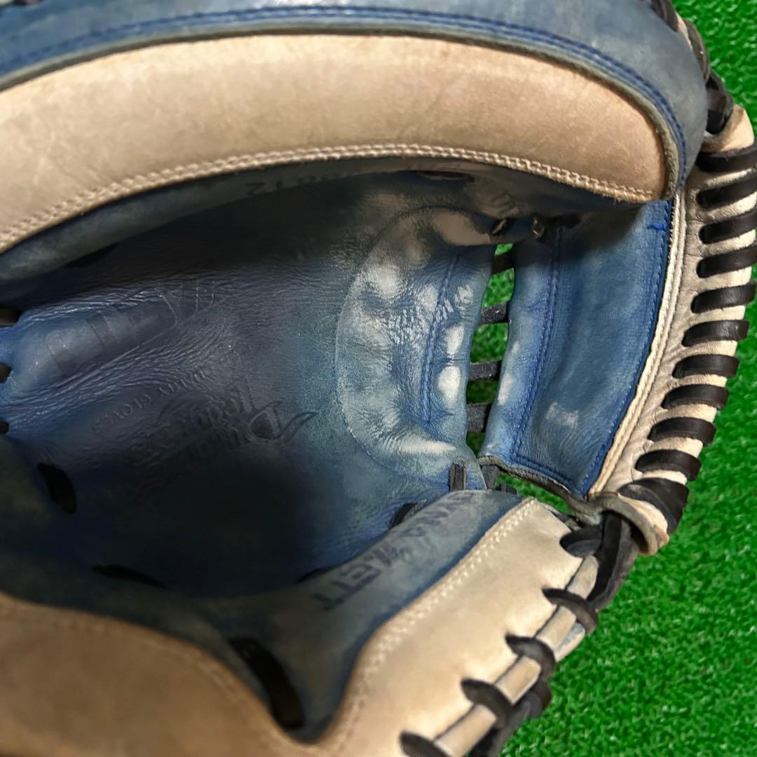 ゼット 日本製 旧ラベル 軟式キャッチャーミット ブルー