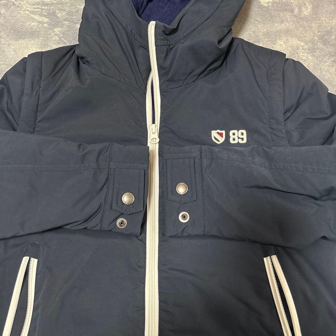 パーリーゲイツ 2WAY ブルゾン ジャケット ベスト ネイビー 中綿 刺繍ロゴ