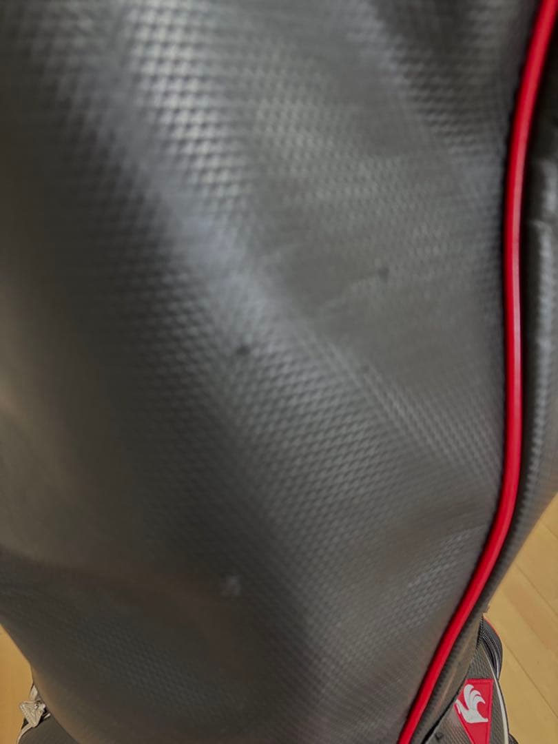 やっさん　le coq sportif キャディバッグ ブラック レッド