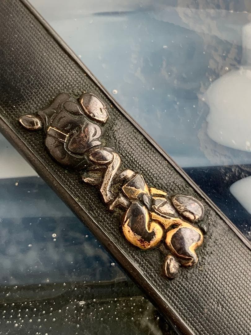 小柄小刀　足相撲図小柄袋　刀装具（15cm以下の合法サイズ）