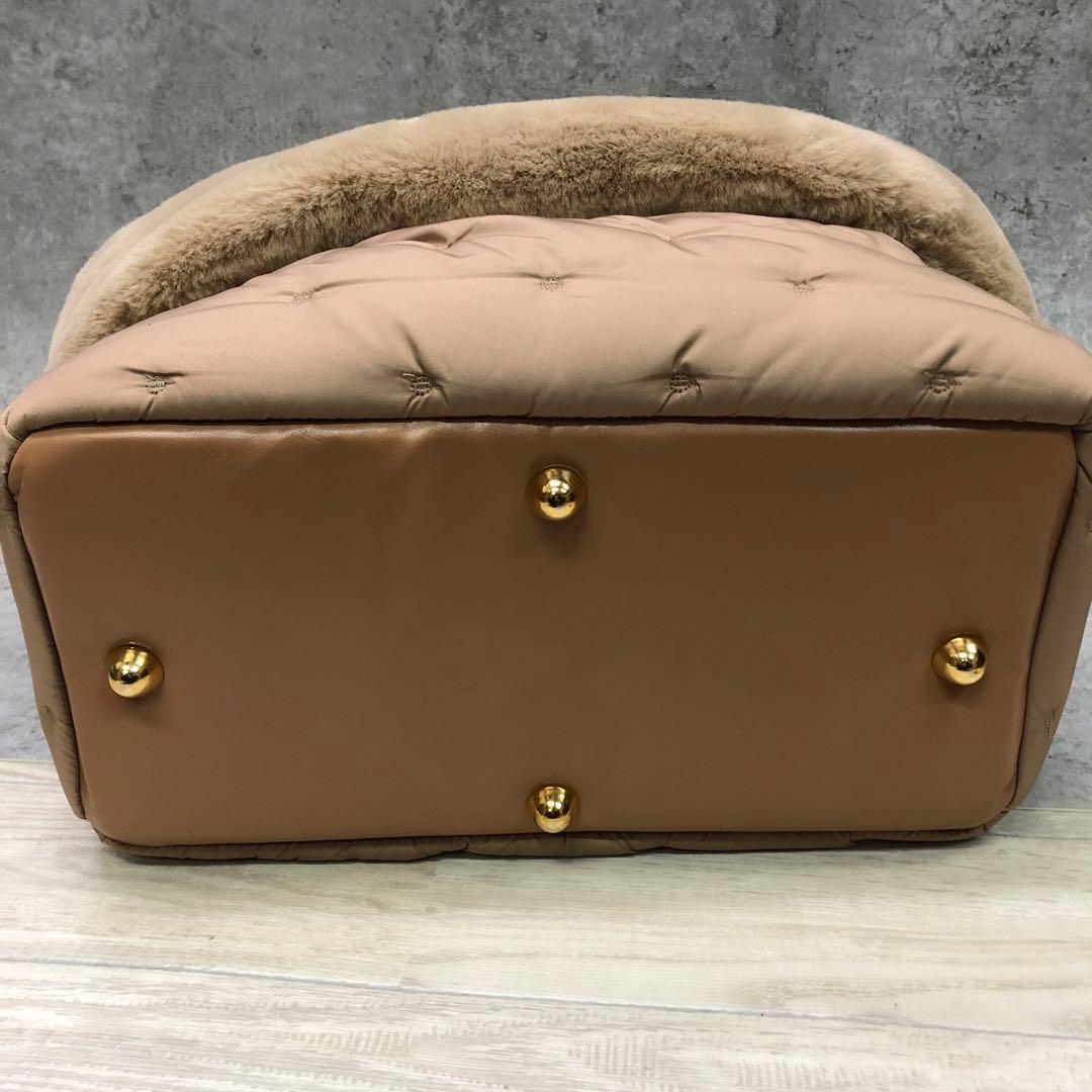 M*a様 未使用 for pets only リボン付きファーキャリーバッグ 犬