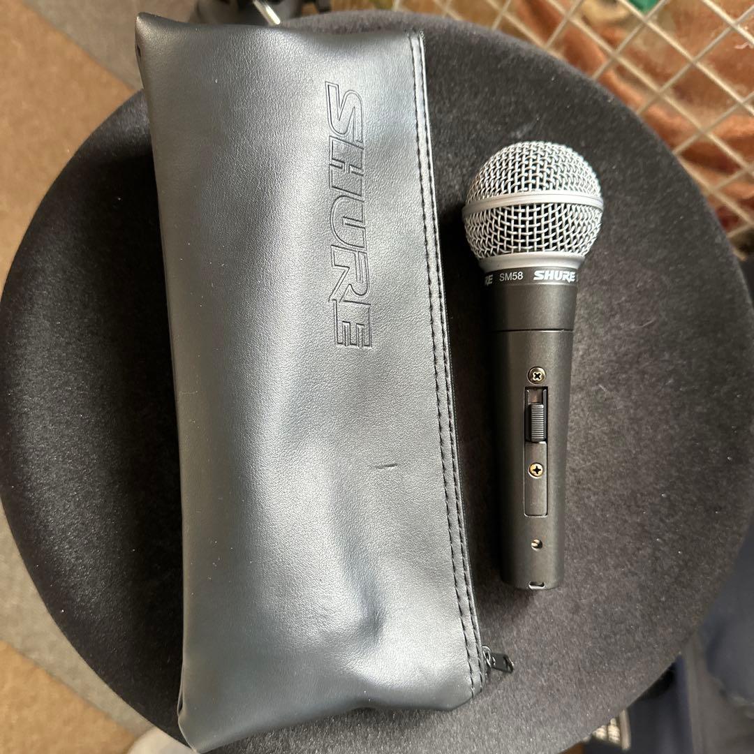 SHURE SM58 マイク　スイッチ付　ポーチ付属