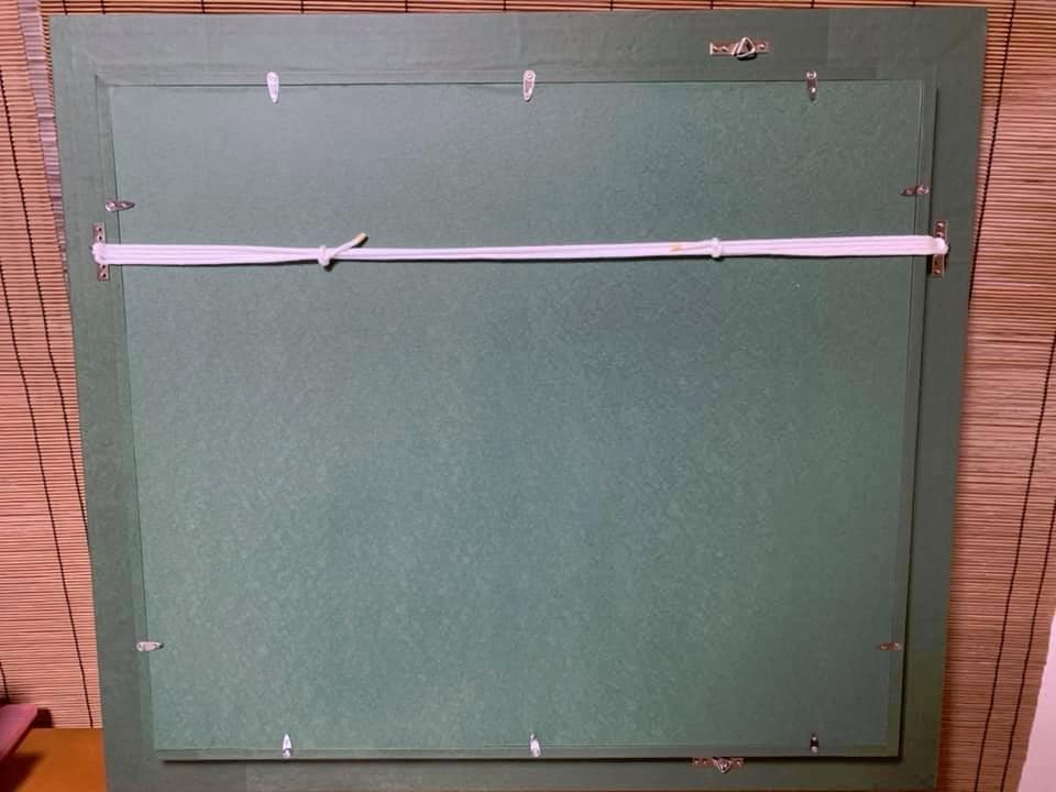 絵画　油絵（キャンバス）　「滝見の老人」　韓国人画家・申 英植　Ｆ１０号